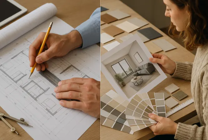 ما الفرق بين التصميم المعماري والتصميم الداخلي؟ دليل شامل