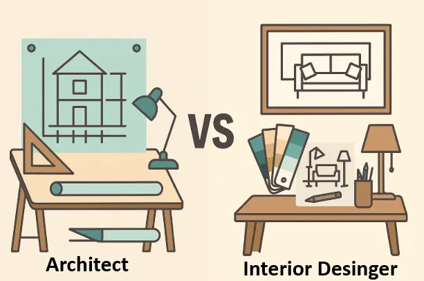 Difference of Architect and Interior-designer
